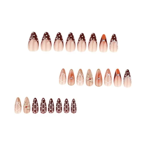 OEING False Nail Миндально-розовый Коричневый Jump Цвет