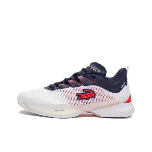 LACOSTE Collaboration Low Топ Кроссовки для тенниса Мужские Белые Синие Красные