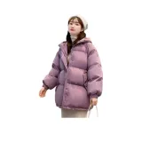 Фиолетовый хлопковый пуховик