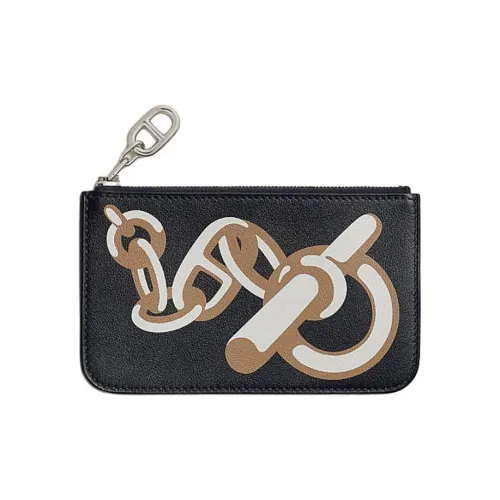 HERMES Chaine D'Ancre Кожа Держатель для карт Унисекс 80 Gris Perle Жемчужно-серый