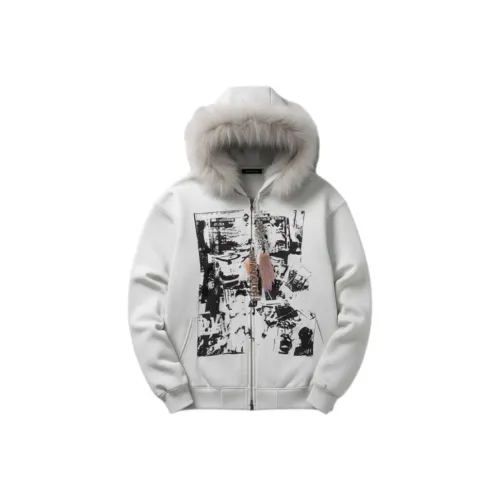 XIAOLIZI Белый Серый Флисовый Подклад Унисекс Свитшоты