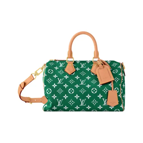 LOUIS VUITTON Speedy Сумка через плечо из телячьей кожи унисекс зеленая