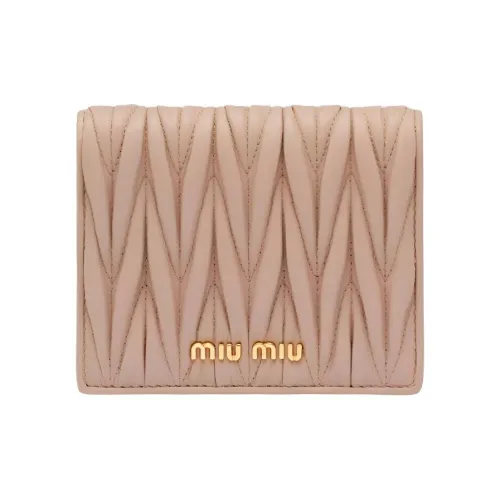 MIU MIU Sheepskin Wallet Women's Cameo Brown