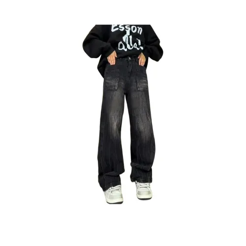 CARQ Черный ~~ Серый Унисекс Джинсы