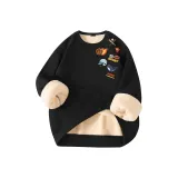 [Thickened Sherpa] Черный (Большой передний карман с логотипом на левом плече)