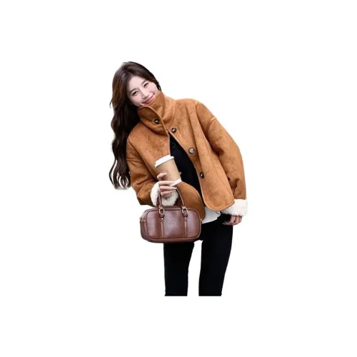 MDEHT Овсяный Женские Бархатные Куртки