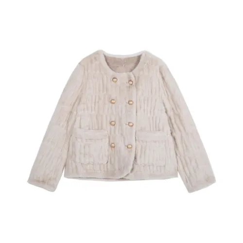 ADXKM Бежевый Женские Бархатные Куртки