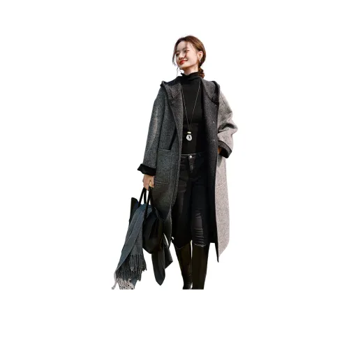 SHANGJING Кофе Желтый Женское Пальто