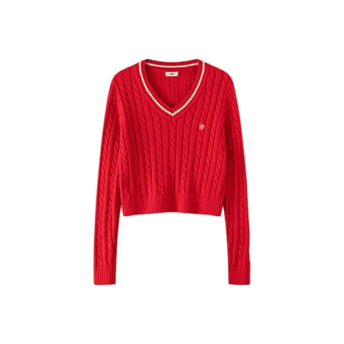 CHUU Настоящий Красный Женский Трикотаж