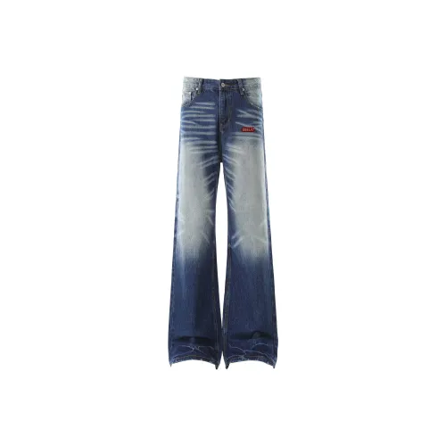 HOKLV Blue Unisex Jeans HOKLV Синий Унисекс Джинсы