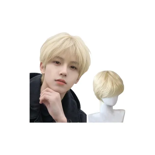 GLUNA Мужская Перука Handsome And Fashionable Ecru Gold