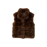 Фиолетовый норковый кофейный жилет