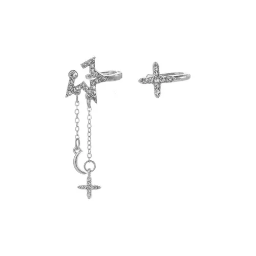 QINGCUIXIAOXI Сплав Нижняя заколка On Серьги Унисекс