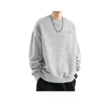 Светло-серый, круглый вырез, измерение груди (грудь, линия)