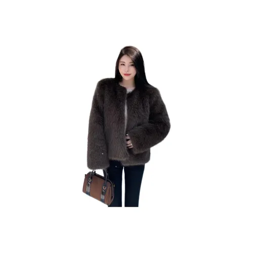 XIAOJUCHUANLI Мокко Женские Меховые изделия
