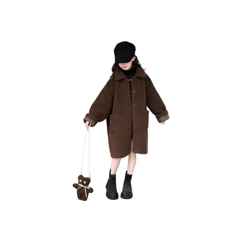 Giyu Темный кофейный Школьный возраст Натуральный и искусственный мех