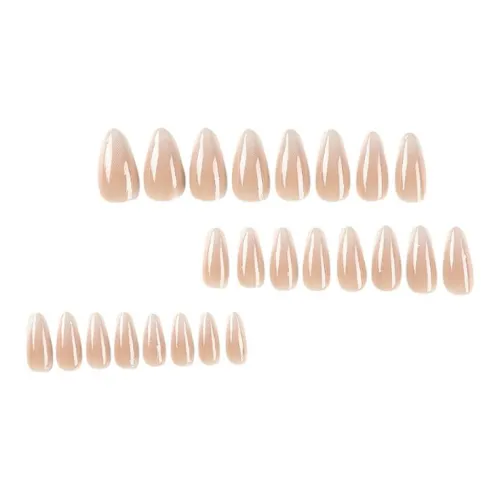 OEING False Nail Миндально-розовый Белый Смудж Градиент