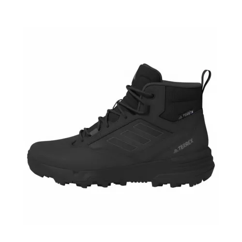 adidas Terrex Unity Кожа MID Rain Ready Амортизация Износостойкий MID Топ Уличная обувь Унисекс Черный