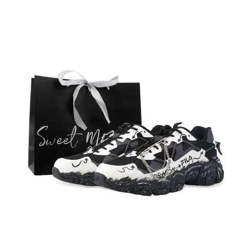 FILA Жидкость Drippy Орео Толстая подошва Кроссовки Унисекс Черный Белый