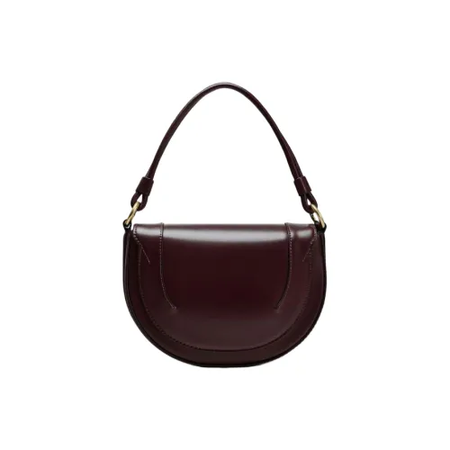 HCVW Коровья кожа с синтетической кожей подмышечная сумка на плечо женская черный темно-красный