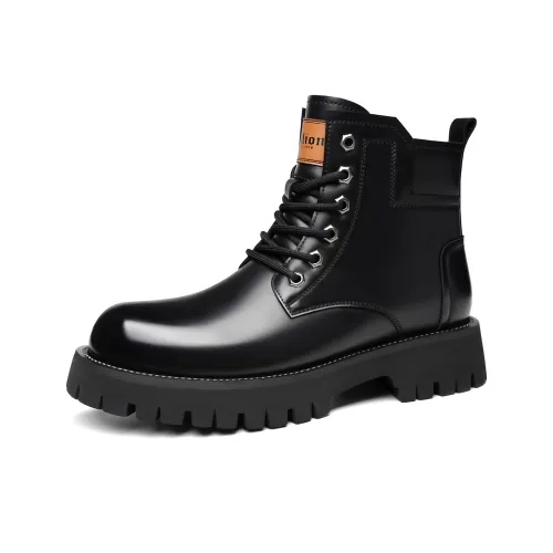 Tonlion Зимний Винтаж Британский стиль Мартин Ботинок 4 см Платформа Кожаные ботинки Мужской