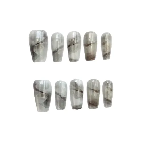 OEING False Nail Короткий LADDER Белый-коричневый Smudge Градиентный