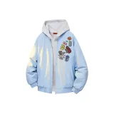 Светло-синяя куртка с воротником-стойкой