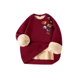 [Thickened Sherpa] Бордовый (Полный размер логотип на левой стороне плеча)