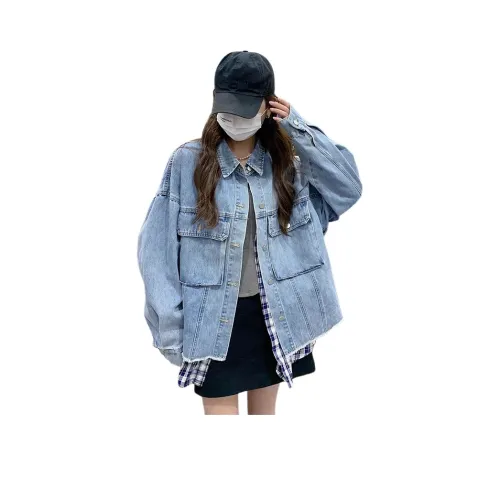 JZWSTUDIO Светлый Джинсовый Женский Куртки