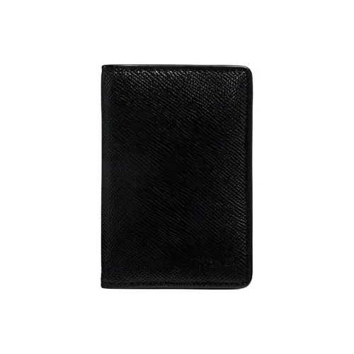 COACH Крестообразный текстура кожа кошелек мини мужской черный