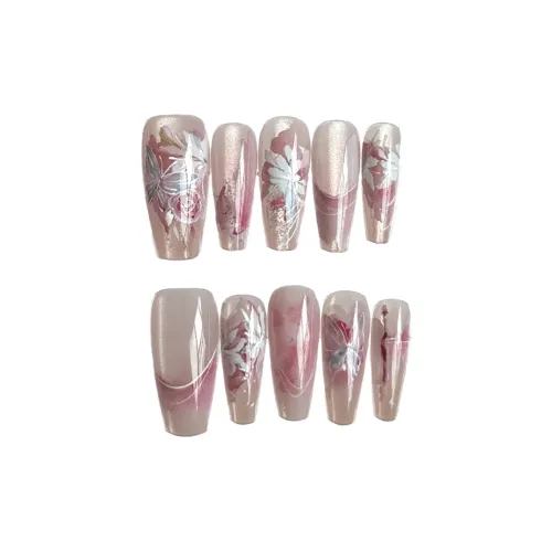 OEING False Nail Trapezoidal Розово-белый Градиентный Французский