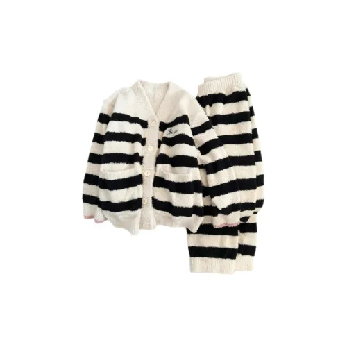 OEING Черно-белые полосы [Комплекты одежды] Женские Пижамные комплекты