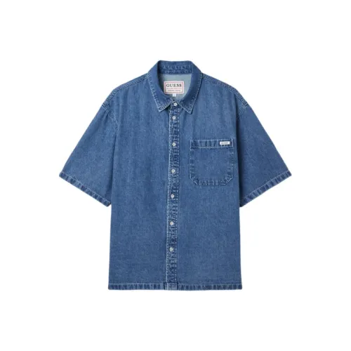 GUESS Средне-синие унисекс рубашки
