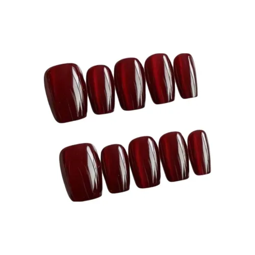 OEING False Nail Короткая Балерина Красная Однотонная Кошачий Глаз