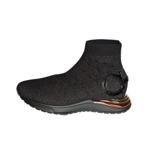 Ferragamo Высокий Топ Повседневная Обувь Женская Черная