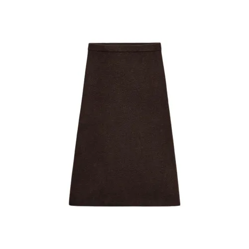 ZARA Collaboration Коричневая Женская Вязаная Длинная Юбка