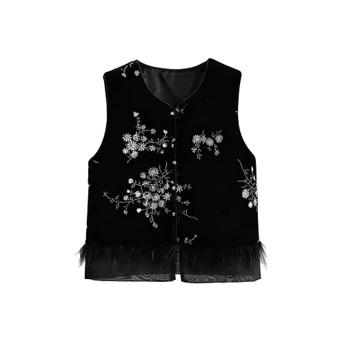 AURORA DIARY Черные Женские Жилеты