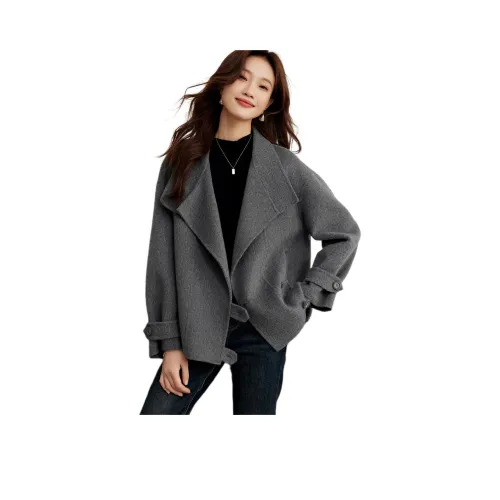Mo Han Yi Mei Пальто Женское Средне-Серое