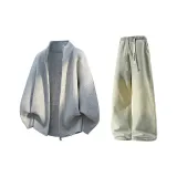 Фотиния Серый + Желтый Грязь Джинсы с Флисовой Подкладкой