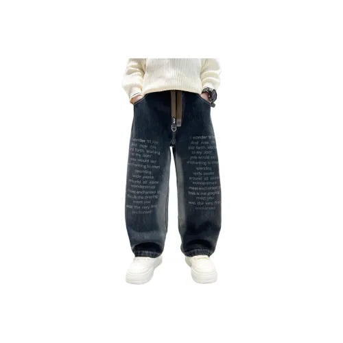 YALU Черный флис Lined XTT7290 Школьный возраст Джинсы