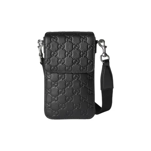 GUCCI GG Emblem Кожаный чехол для телефона Унисекс Черный