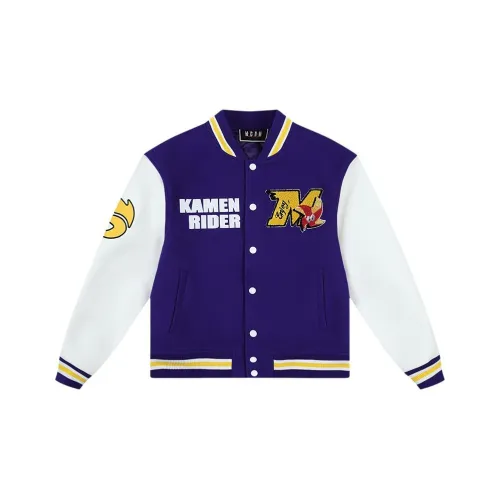 MEDM x JIAMIANQISHI LIANMINGKUAN MEDMx Kamen Rider Collaboration Collection FW24 Бейсбольная куртка Унисекс Фиолетовый