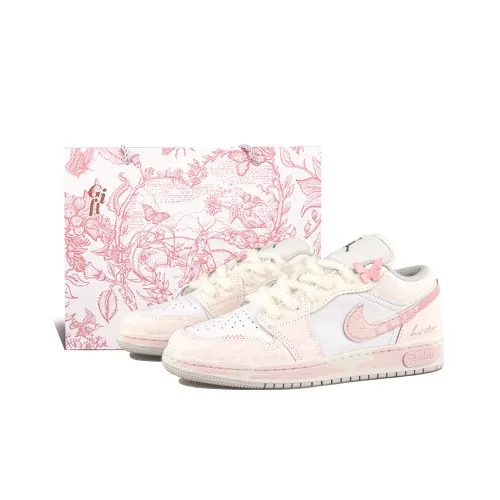 Jordan Air Jordan 1 RISK Бабочка Residence Дымчато-розовый Slip Resistant Abrasion Resistant Низкий Топ