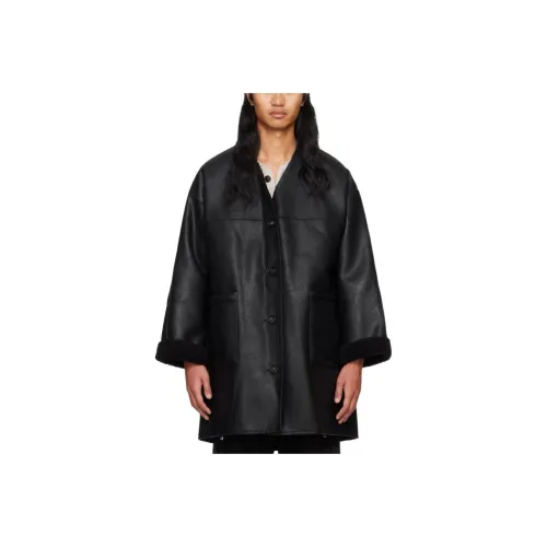 Система Классический Muffler Faux Дубленка Кожа Куртка Мужская