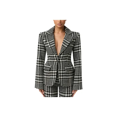 NAKED WARDROBE Клетка в узоре "гусиная лапка" Костюм Блейзер Бизнес Костюм Женские