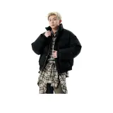 Черный хлопковый пуховик