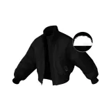 Черный хлопковый пуховик утеплённый термический