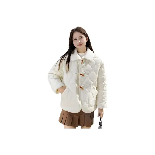 MDEHT Экрю Утолщенный Женский Пуховик