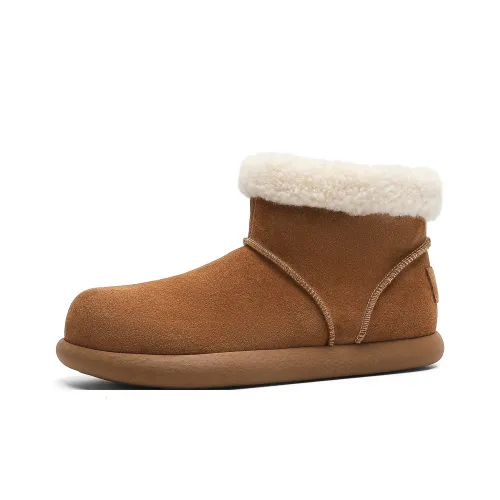 JIPOSEN Outdoor Короткие Ботинки Тепловые Снежные Ботинки Платформа Унисекс Каштановый