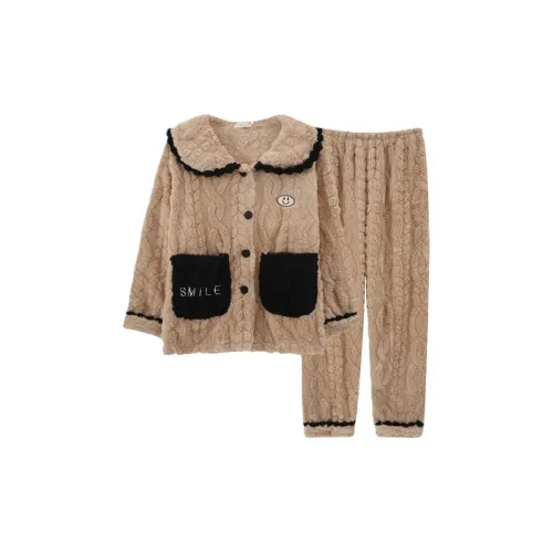 JUNEI Коричневый Женские Пижамные Комплекты